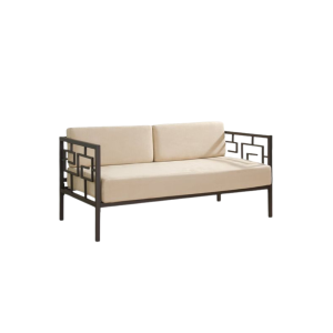 Contemporary Iron Framework Sofa with Beige Cushion