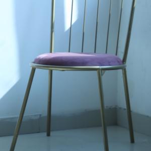 Golden Elegance Metal Chair with Kobi Pink Cushion