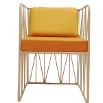 Wireframe Eatery Chair with Mustered Cushion