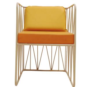 Wireframe Eatery Chair with Mustered Cushion