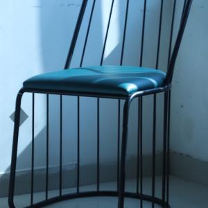 Metal Grace Patio Chair with Green Cushion