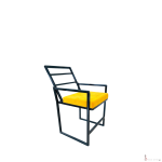 Vivid Comfort iron Chair with Yellow Cushion