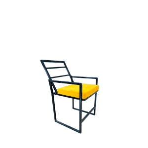 Vivid Comfort iron Chair with Yellow Cushion