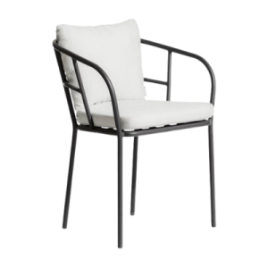 Nova Metal Arm chair with Off-White Cushion