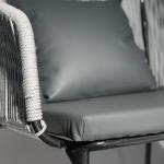 Woven rope outdoor chair with Grey Cushion