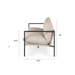 Ivory Lounge Chair with Ivory Cushion