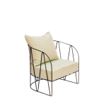 Classic Comfort Lounge Chair with Ivory Cushion