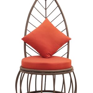 Classy Leaf Lounge Chair with Orange Cushion