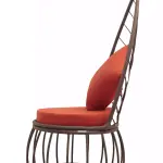 Classy Leaf Lounge Chair with Orange Cushion