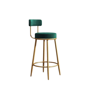 Golden High Rise Chair with Green Cushion