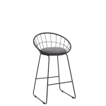 Iron Crafted High Rise Chair with Grey Cushion