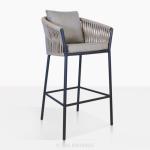 Outdoor Counter Stool with Grey Cushion