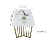 Golden Elegance Marble Dining Table