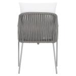 Rope Wooven Garden Dining Chair with Off-White Cushion