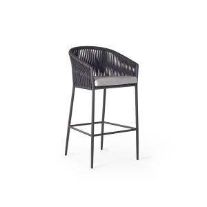 Charcoal Granite Woven Bar Chair