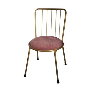 Golden Elegance Metal Chair with Kobi Pink Cushion