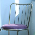 Golden Elegance Metal Chair with Kobi Pink Cushion