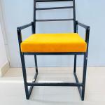 Vivid Comfort iron Chair with Yellow Cushion