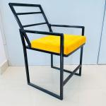 Vivid Comfort iron Chair with Yellow Cushion