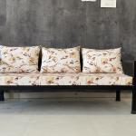 LeanFrame 3 Seater Sofa with Floral Pattern Cushion