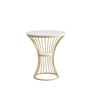 White Wooden Top Round Side Table