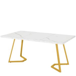 Tribesigns Modern Gold Dining Table