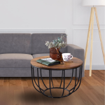 Ironcraft Coffee Table with Wooden Top