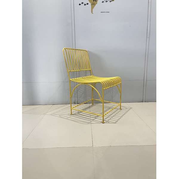 beautiful yellow iron chair without arm rest