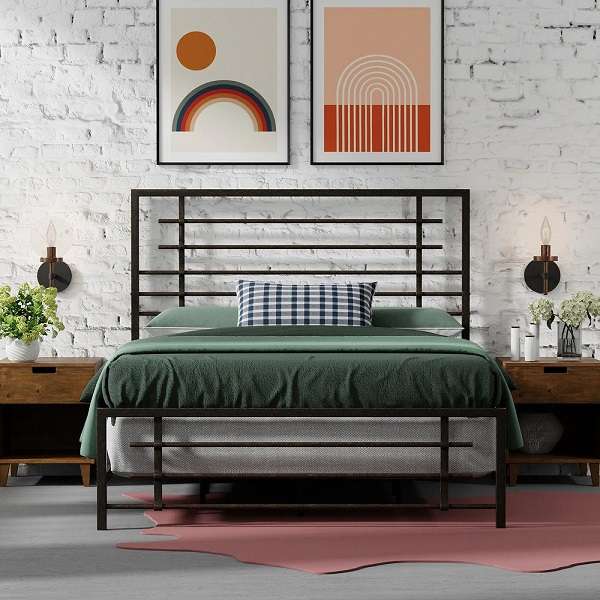 black iron high bed head bed for home decor