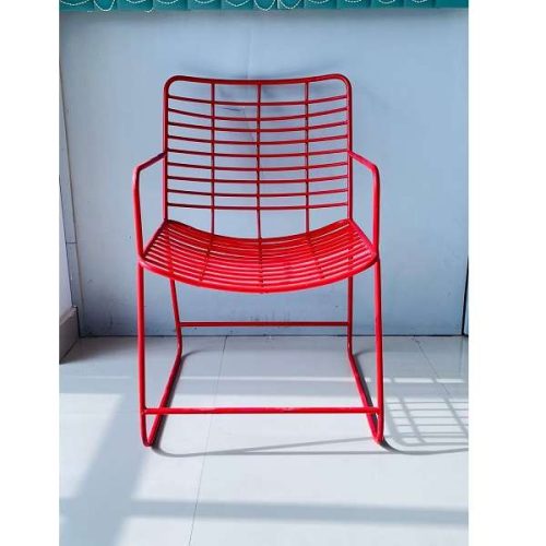 best red iron chair for home decor