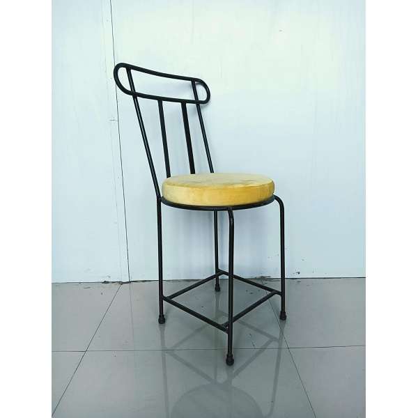iron yellow cushion chair for home decor