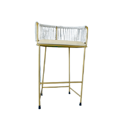Golden and White Canning Bar Chair