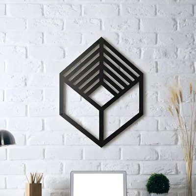 iron black 3D abstract art wall hanging for home decor