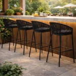 Atlantis Woven Bar Chair, , metal frame with stylish woven seating for bar areas
