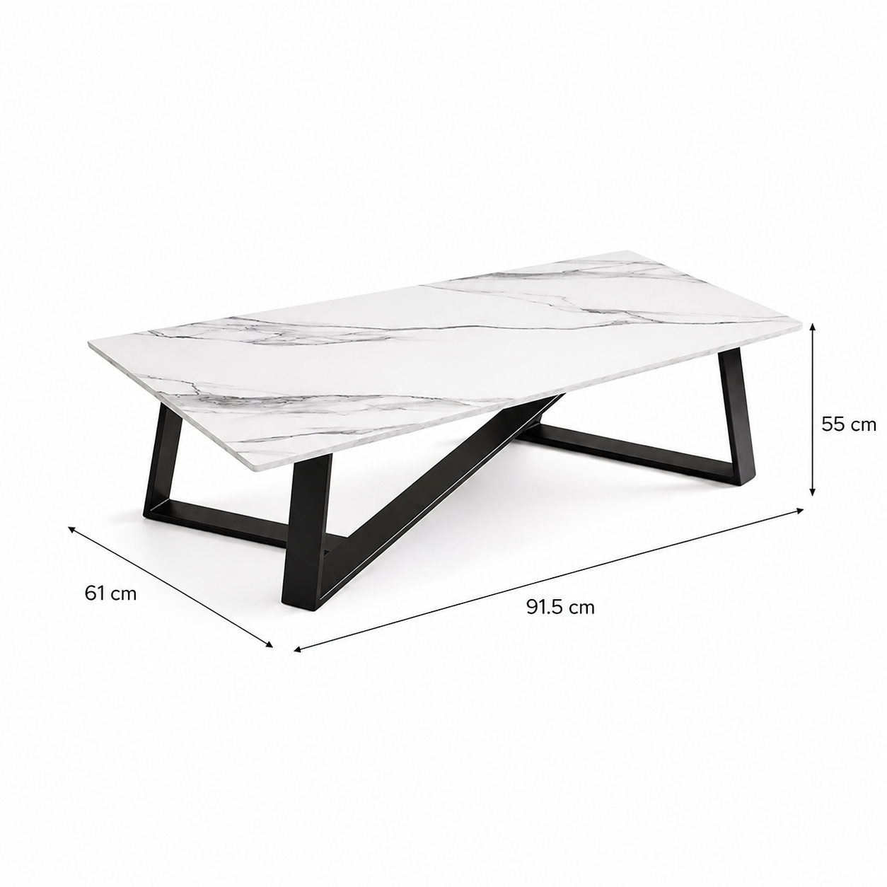 Rectangle Foax Marble Center Table dimensions