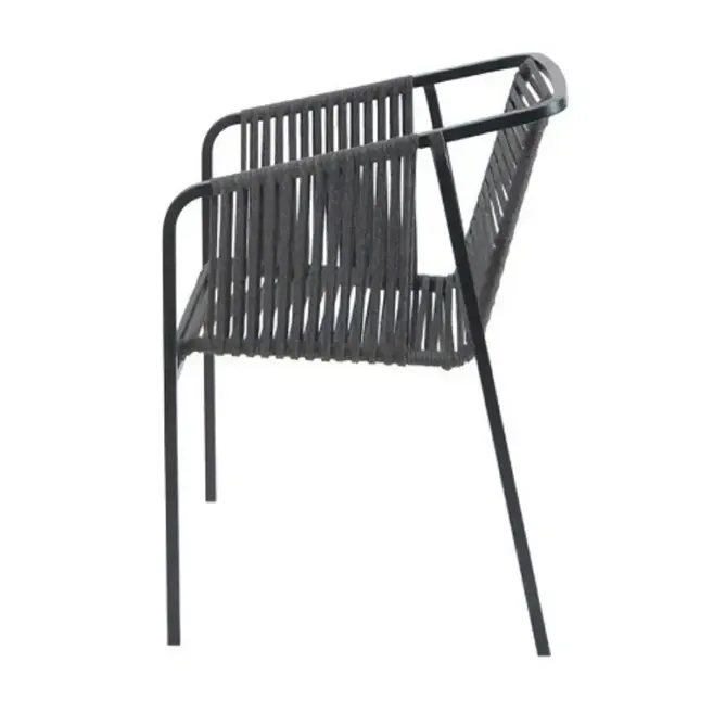 Dune rope chair, durable metal and rope seating for cafes and hotels
