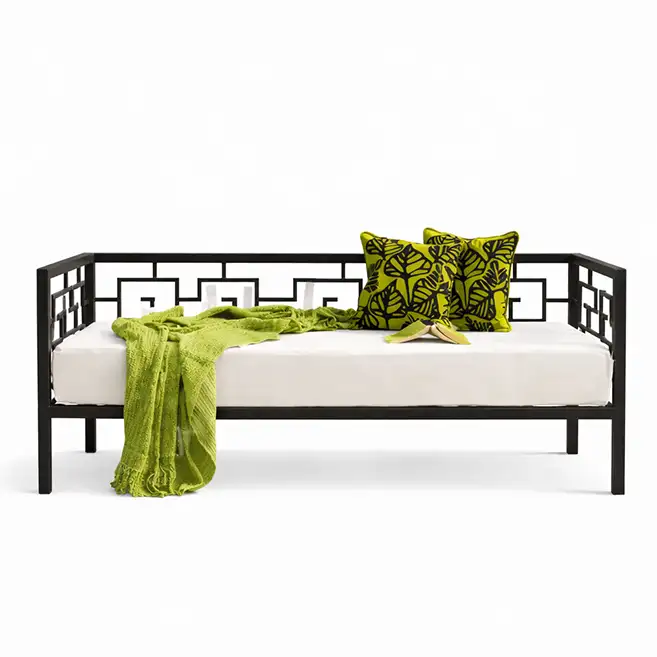 Greek Key Elegance 2 seater sofa with elegant metal detailing