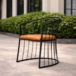 Linear Arc Patio garden chair and living room chair black, metal chair