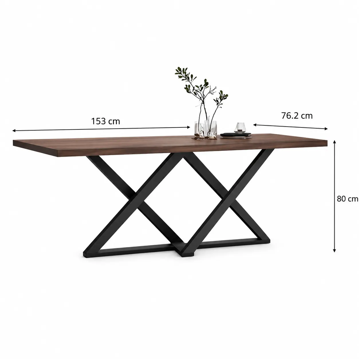 6 seater metal dining table