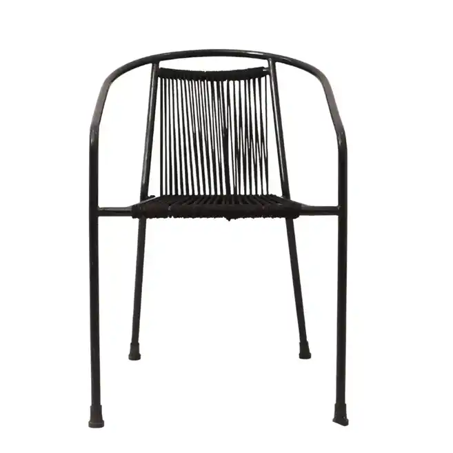 Raven Loop rope patio chair with arms, metal chair