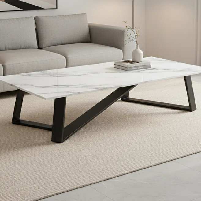 Marble Center Table, Metal Center Table