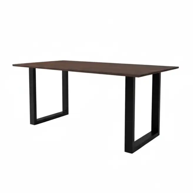 metal dining table, wooden dining table