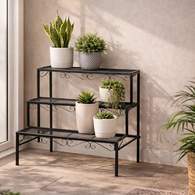 3-Step Ladder Planter Stand, metal stand