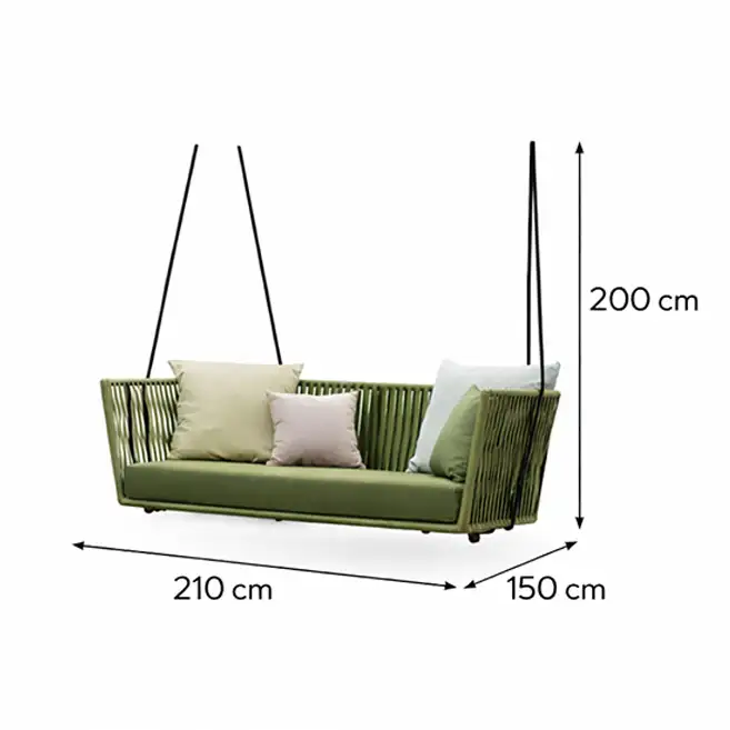 Braided Rope Outdoor Swing, Metal Swing