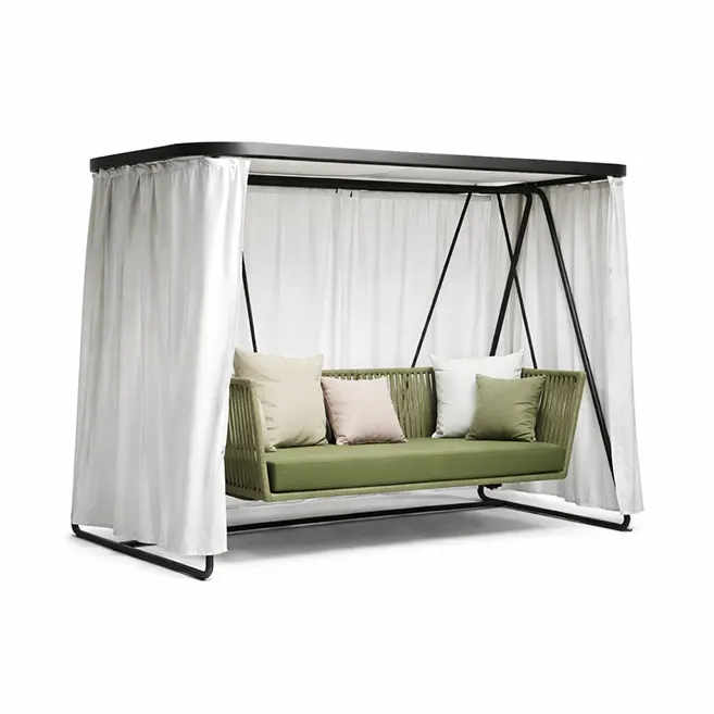 Braided Rope Outdoor Swing, Metal Swing