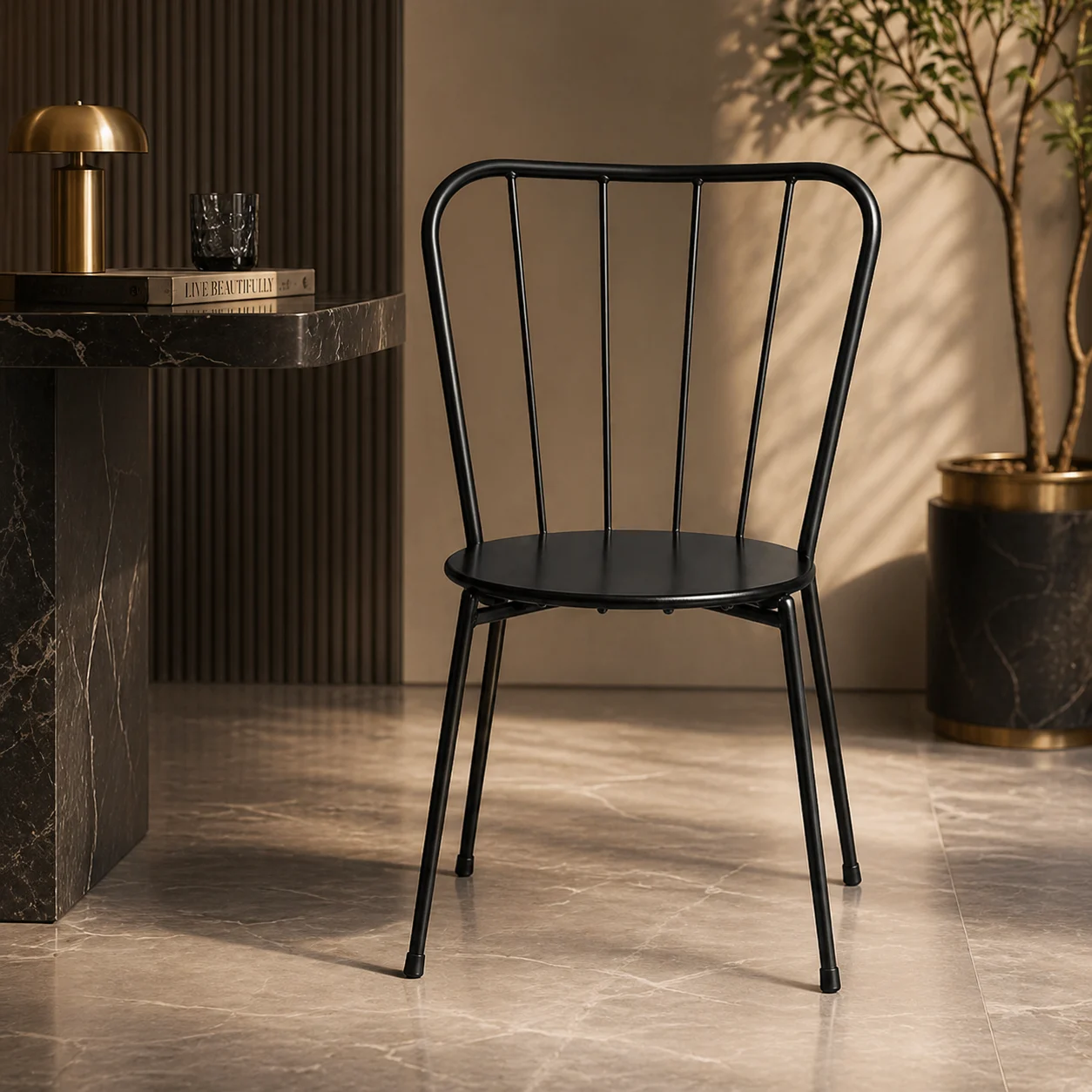 Black Metal Dining Chair