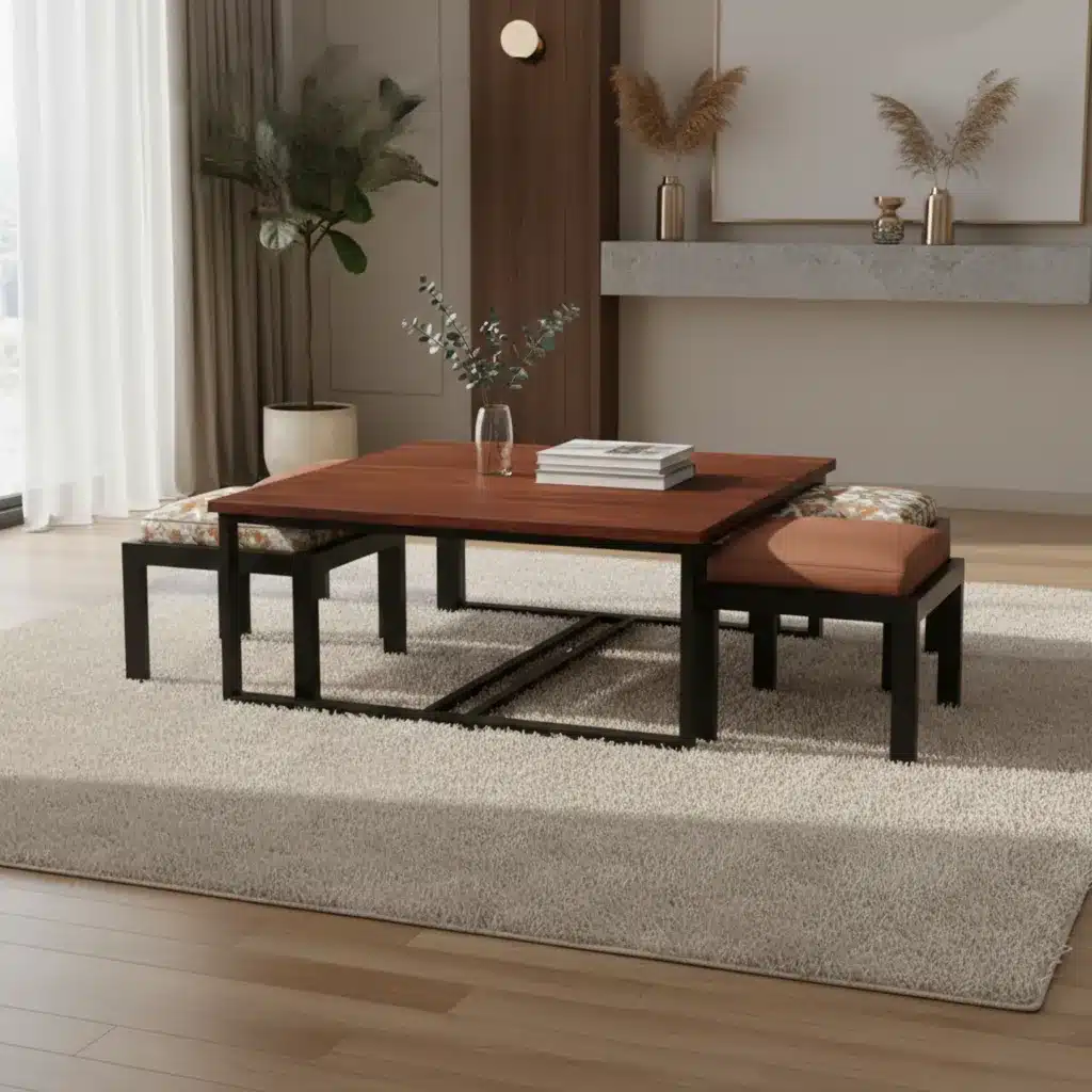 Coffee Table & Stool Set
