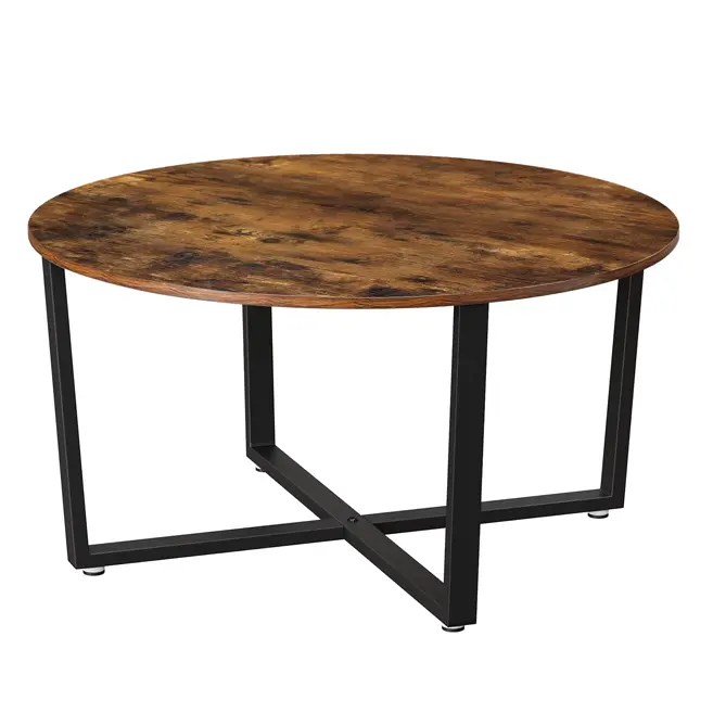Wood Top Metal Frame Coffee Table