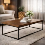 wood and metal center table
