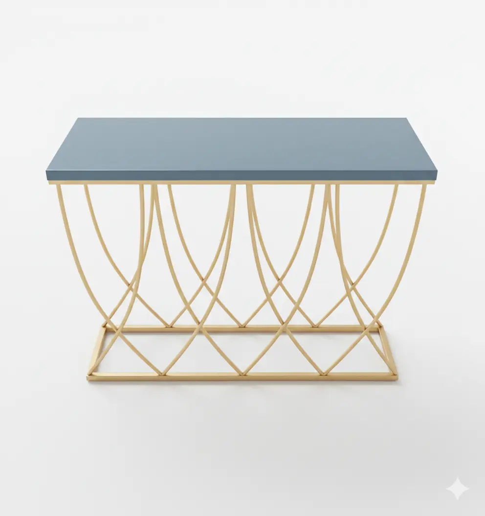 Celestia Modern Gold Metal Console Table